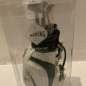 New Golf Bag with 3 Clubs Pen Set by Dashing Fine Gifts